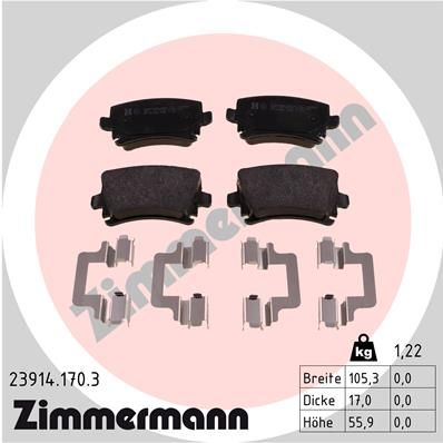 239141703 ZIMMERMANN Комплект тормозных колодок, дисковый тормоз
