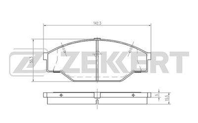 BS2088 ZEKKERT Комплект тормозных колодок, дисковый тормоз