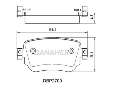 DBP2709 DANAHER Комплект тормозных колодок, дисковый тормоз