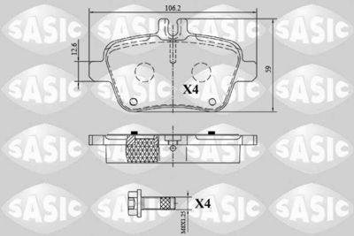6216184 SASIC Комплект тормозных колодок, дисковый тормоз