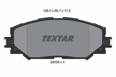 2433601 TEXTAR Комплект тормозных колодок, дисковый тормоз