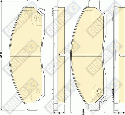 6134669 GIRLING Комплект тормозных колодок, дисковый тормоз