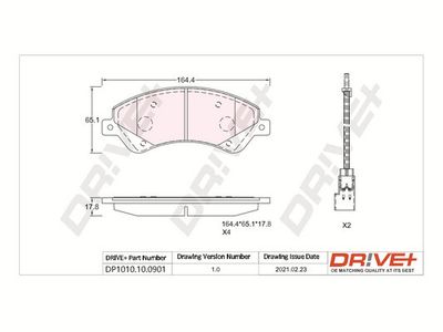 DP1010100901 Dr!ve+ Комплект тормозных колодок, дисковый тормоз