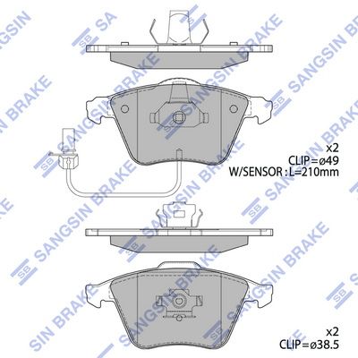 SP2112F Hi-Q Комплект тормозных колодок, дисковый тормоз