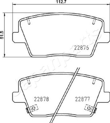 PPH12AF JAPANPARTS Комплект тормозных колодок, дисковый тормоз