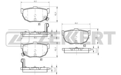 BS1766 ZEKKERT Комплект тормозных колодок, дисковый тормоз
