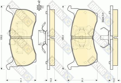 6103549 GIRLING Комплект тормозных колодок, дисковый тормоз