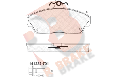 RB1232701 R BRAKE Комплект тормозных колодок, дисковый тормоз