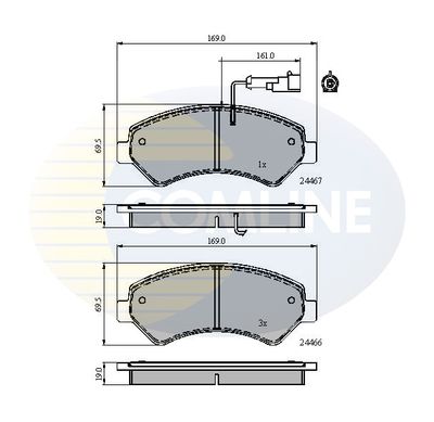 CBP11623 COMLINE Комплект тормозных колодок, дисковый тормоз