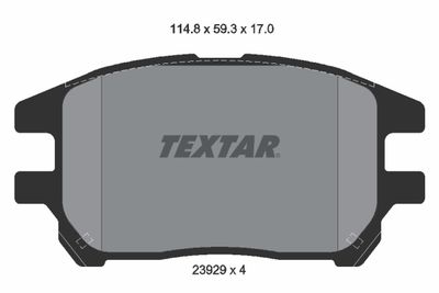 2392901 TEXTAR Комплект тормозных колодок, дисковый тормоз