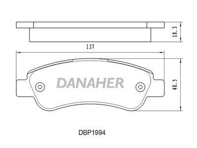 DBP1994 DANAHER Комплект тормозных колодок, дисковый тормоз