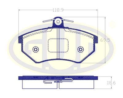 GBP880117 G.U.D. Комплект тормозных колодок, дисковый тормоз