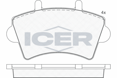 141442 ICER Комплект тормозных колодок, дисковый тормоз
