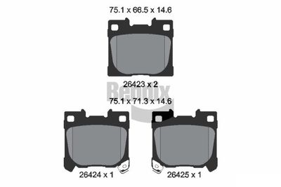 BPD2366 BENDIX Braking Комплект тормозных колодок, дисковый тормоз