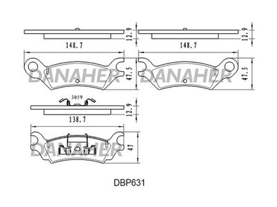 DBP631 DANAHER Комплект тормозных колодок, дисковый тормоз