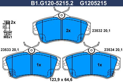 B1G12052152 GALFER Комплект тормозных колодок, дисковый тормоз