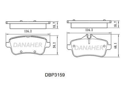 DBP3159 DANAHER Комплект тормозных колодок, дисковый тормоз