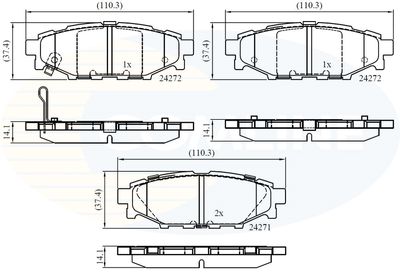 CBP36052 COMLINE Комплект тормозных колодок, дисковый тормоз