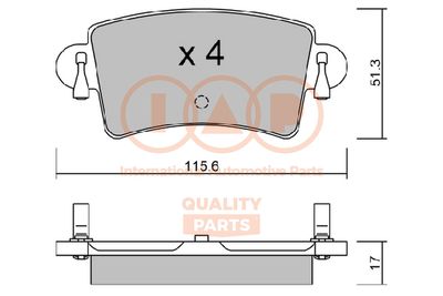 70413161P IAP QUALITY PARTS Комплект тормозных колодок, дисковый тормоз
