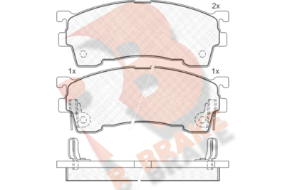 RB0971204 R BRAKE Комплект тормозных колодок, дисковый тормоз