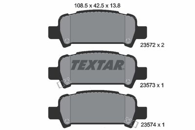 2357202 TEXTAR Комплект тормозных колодок, дисковый тормоз