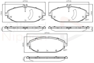 ADB02364 COMLINE Комплект тормозных колодок, дисковый тормоз