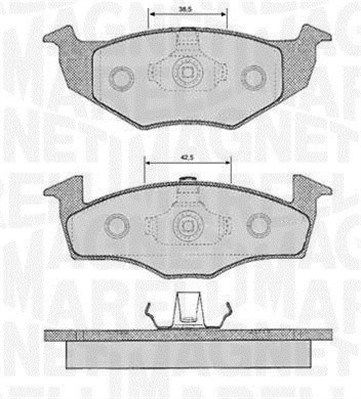 363916060388 MAGNETI MARELLI Комплект тормозных колодок, дисковый тормоз