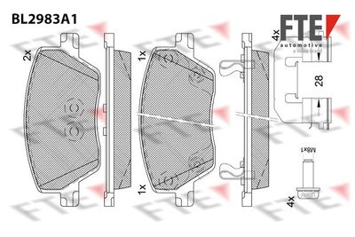 BL2983A1 FTE Комплект тормозных колодок, дисковый тормоз
