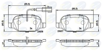 CBP11559 COMLINE Комплект тормозных колодок, дисковый тормоз