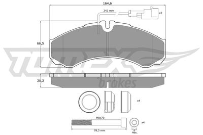 TX11112 TOMEX Brakes Комплект тормозных колодок, дисковый тормоз