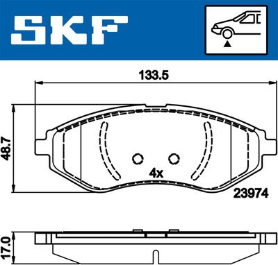 VKBP80475 SKF Комплект тормозных колодок, дисковый тормоз