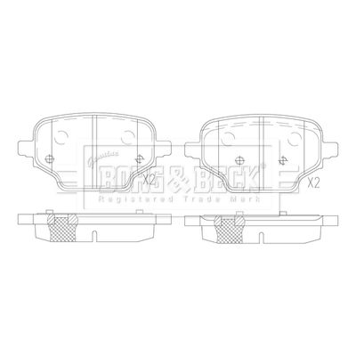 BBP2864 BORG & BECK Комплект тормозных колодок, дисковый тормоз