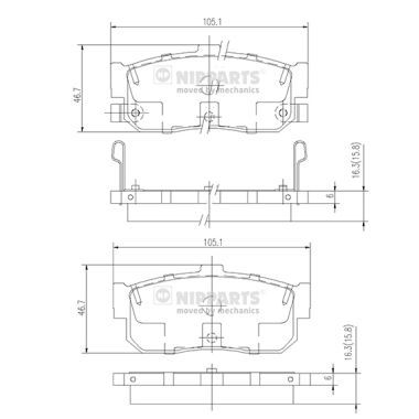 J3611034 NIPPARTS Комплект тормозных колодок, дисковый тормоз