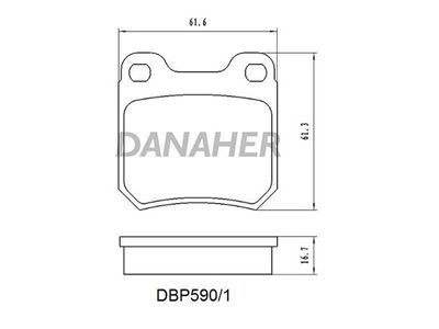DBP5901 DANAHER Комплект тормозных колодок, дисковый тормоз