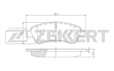 BS1433 ZEKKERT Комплект тормозных колодок, дисковый тормоз