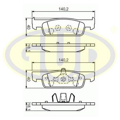 GBP880126 G.U.D. Комплект тормозных колодок, дисковый тормоз