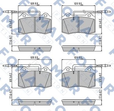 FO800381 FOMAR Friction Комплект тормозных колодок, дисковый тормоз