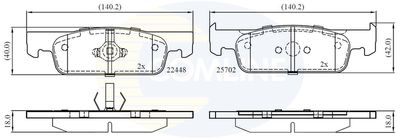 CBP02398 COMLINE Комплект тормозных колодок, дисковый тормоз