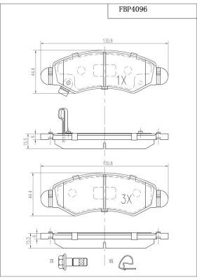 FBP4096 FI.BA Комплект тормозных колодок, дисковый тормоз