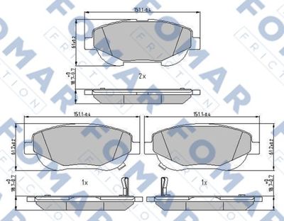 FO242381 FOMAR Friction Комплект тормозных колодок, дисковый тормоз