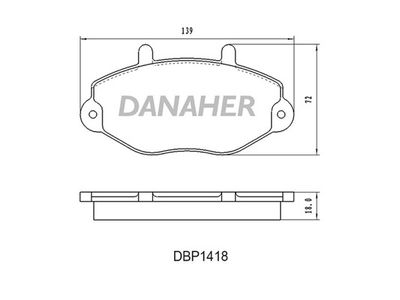 DBP1418 DANAHER Комплект тормозных колодок, дисковый тормоз