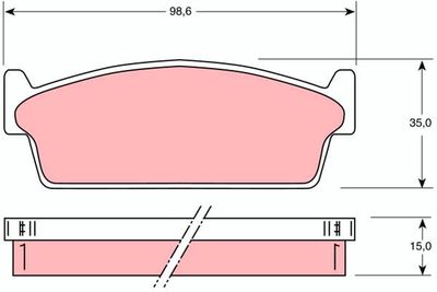 GDB1021 TRW Комплект тормозных колодок, дисковый тормоз