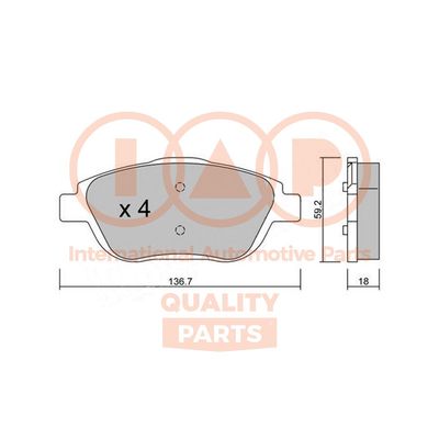 70452022 IAP QUALITY PARTS Комплект тормозных колодок, дисковый тормоз