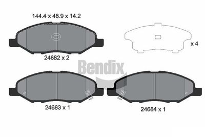 BPD2185 BENDIX Braking Комплект тормозных колодок, дисковый тормоз
