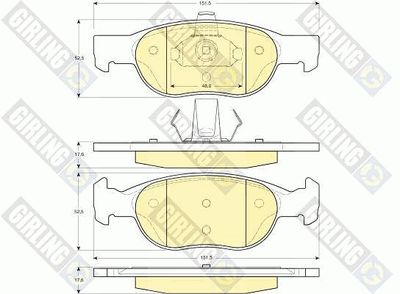 6113822 GIRLING Комплект тормозных колодок, дисковый тормоз
