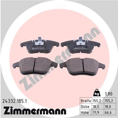 243321851 ZIMMERMANN Комплект тормозных колодок, дисковый тормоз