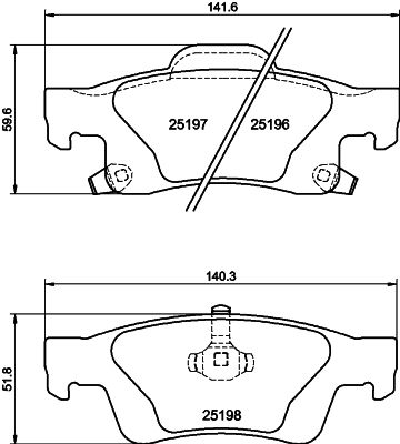 8DB355040031 HELLA PAGID Комплект тормозных колодок, дисковый тормоз