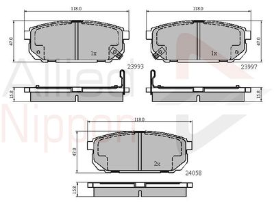 ADB31288 COMLINE Комплект тормозных колодок, дисковый тормоз