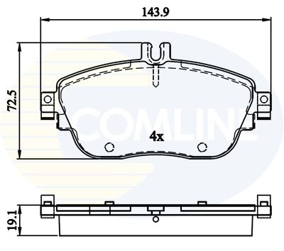 CBP32208 COMLINE Комплект тормозных колодок, дисковый тормоз