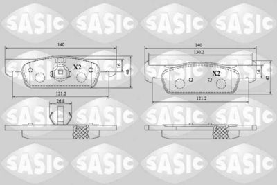 6214048 SASIC Комплект тормозных колодок, дисковый тормоз
